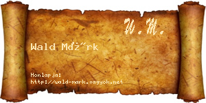 Wald Márk névjegykártya
