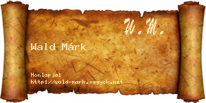 Wald Márk névjegykártya